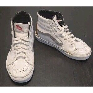 Vans White and Gray High-Top Athletic Shoes